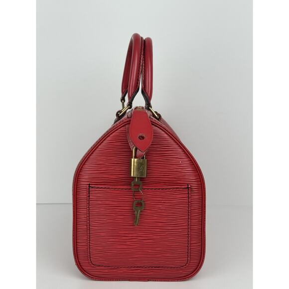 Louis Vuitton Epi Speedy 25 Handbag Castillan Red Leather - Picture 3 of 16